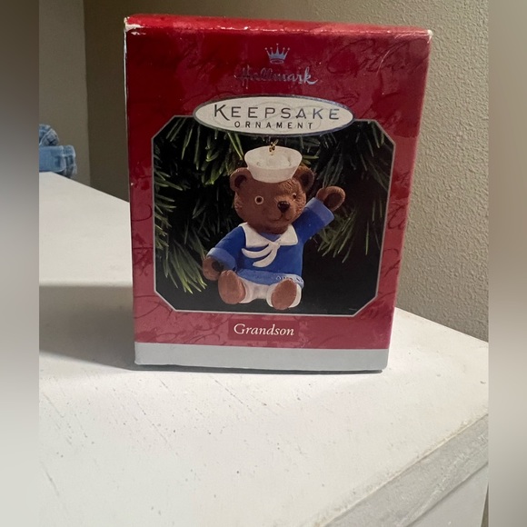 Vintage Hallmark Keepsake 1998 Grandson Christmas Ornament Sailor Teddy Bear - Picture 4 of 7